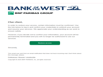 Bank of the west ️Letter High Quality Send Inbox HTML 2025 ✅