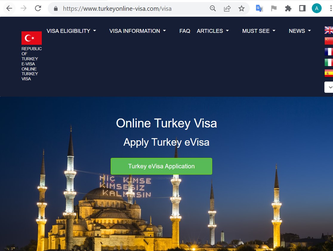 TURKEY  Official Government Immigration Visa Application Online - USA AND FIJI CITIZENS - तुर्की वीजा आवेदन आव्रजन केंद्र