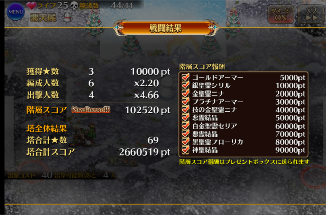 悪霊の塔にクリスマス階層追加！ユニット制限と亜神3姉妹が凶悪の参考画像 - わんにゃんランド - アイギス攻略まとめ