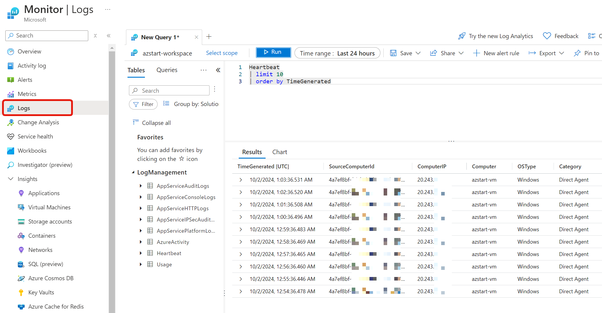 Azure Monitor - Logs