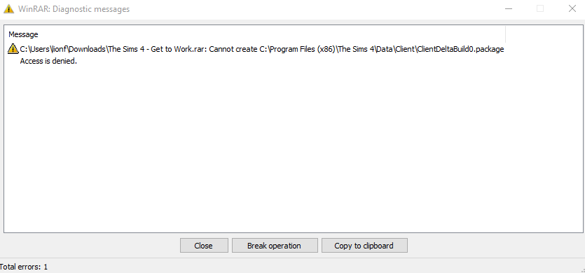 Sims 4 "Cannot Create, access is denied" Df10111e51044f5b379c07d49c324079