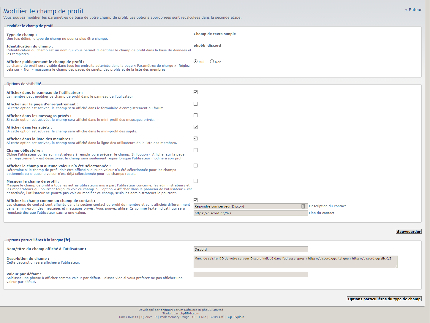 Phpbb Fr Com Ajouter Discord Dans Le Champ De Profil Utilisation