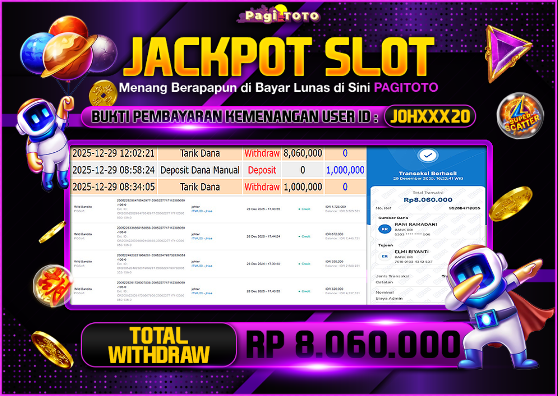 HAPPY JACKPOT MEMBER PAGITOTO SLOT WILD BANDITO Rp  8.060.000-, - LUNAS