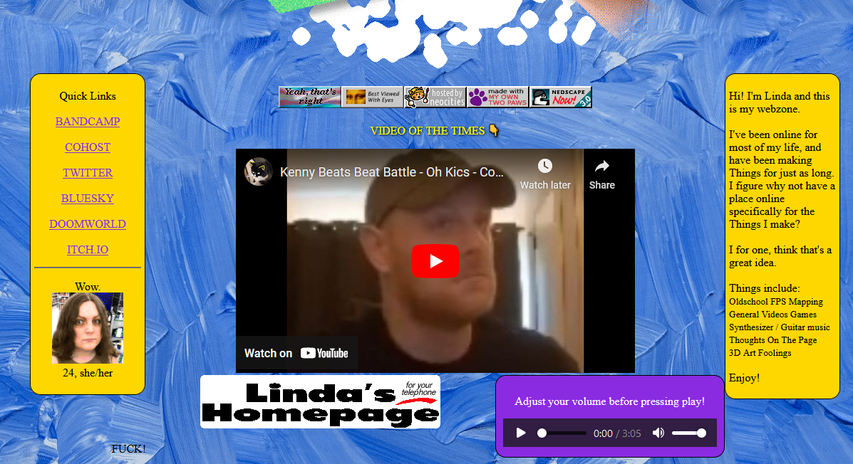 screenshot of my website big