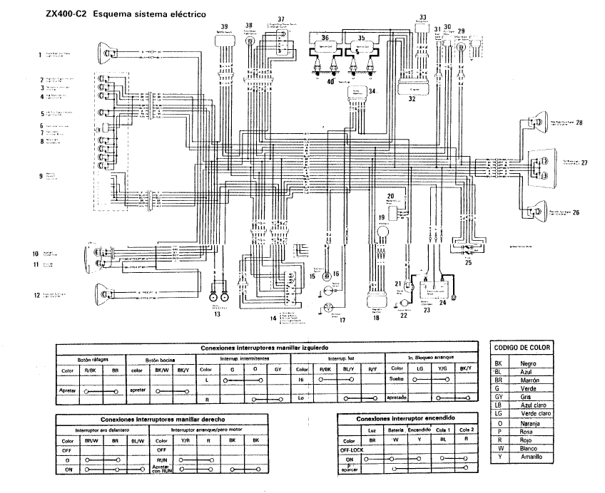 Схема электропроводки xjr 400