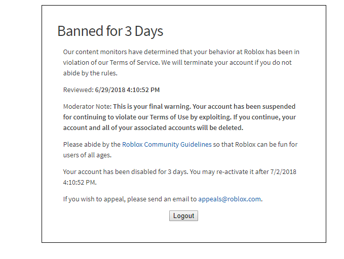 Haha Lol I Got Banned Because The Banwave Bypass Is Not On Wearedevs Forum - roblox ban wave bypass