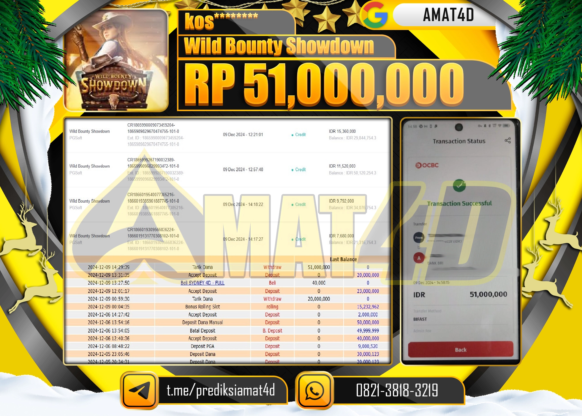 AMAT4D JACKPOT WILD BOUNTY SHOWDDOWN Rp.51.000.000 BERHASIL DI BAYAR LUNAS