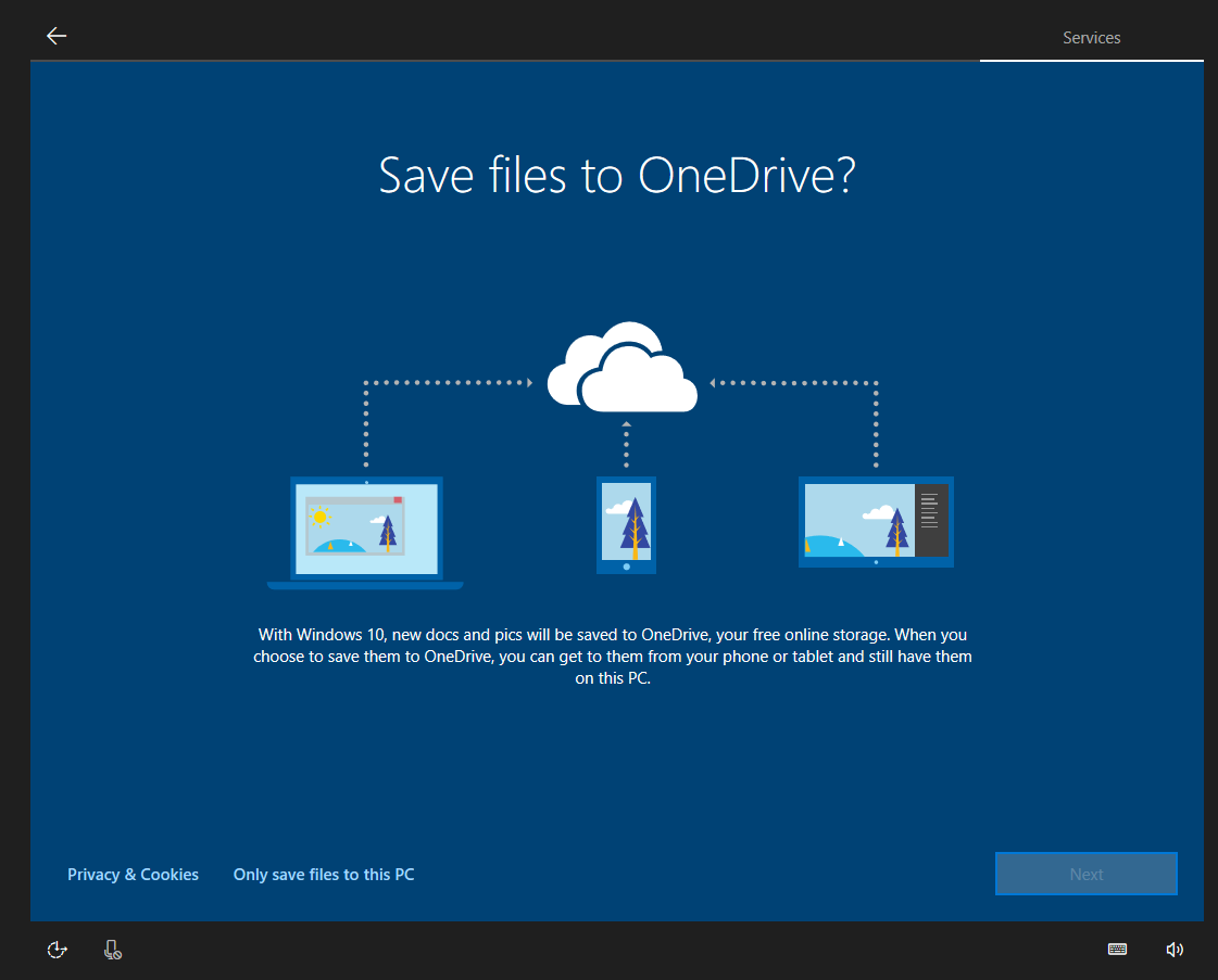 Windows 10 Install Hangs On Save Files To Onedrive Tom S Hardware Forum