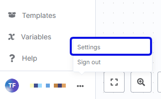 Settingsメニューへのアクセス