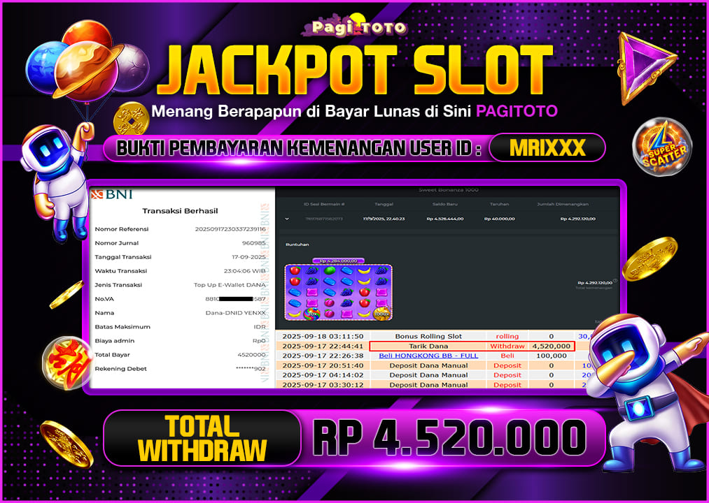HAPPY JACKPOT MEMBER PAGITOTO SWEET BONANZA 1000 Rp4.520.000-, - LUNAS