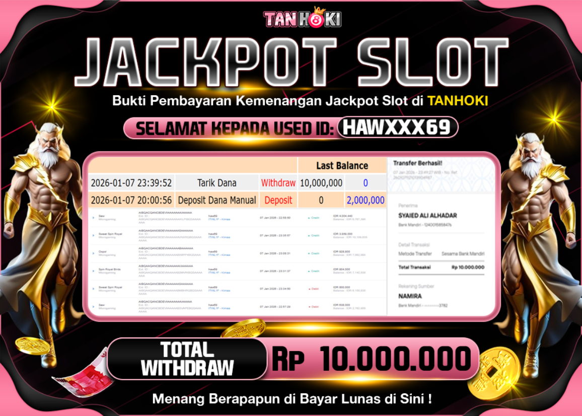 TANHOKI JACKPOT SLOT SWEET SPIN ROYAl Rp..10.000.000,- LUNAS