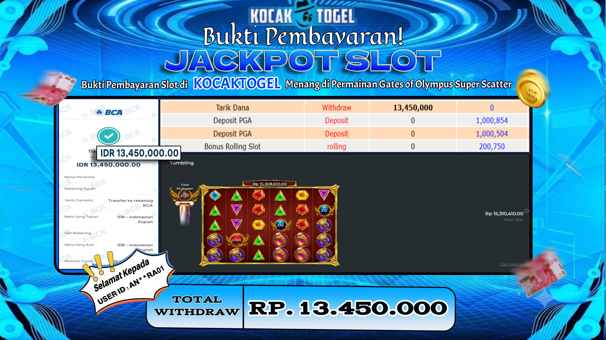 🏆 BUKTI KEMENANGAN Gates of Olympus Super Scatter MEMBER KOCAKTOGEL  🏆