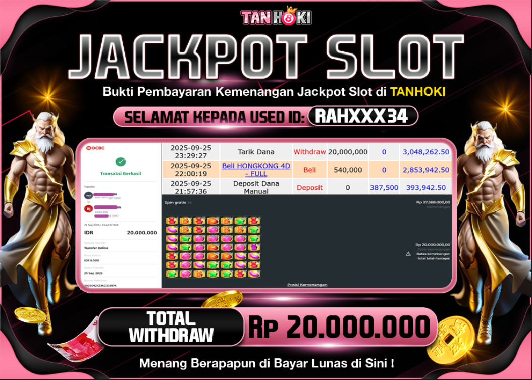 TANHOKI JACKPOT SLOT SUGAR RUSH 1000  Rp.20.000.000,- LUNAS