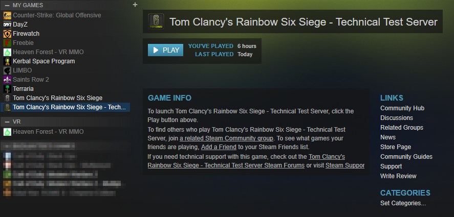 what is rainbow six siege test server