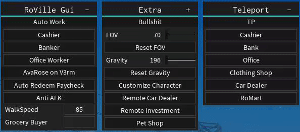 Roville Gui Auto Work Anti Afk 1 Roville Gui - roblox animation gui v3rm