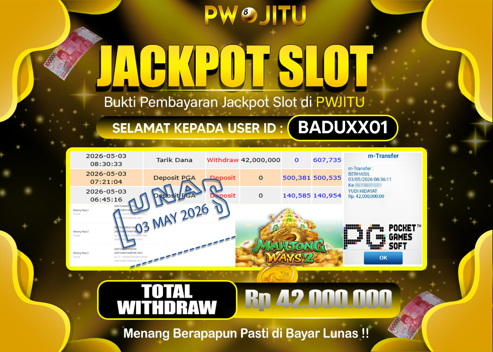 PWJITU JACKPOT SLOT Mahjong Ways 2 Rp.42.000.000,- LUNAS