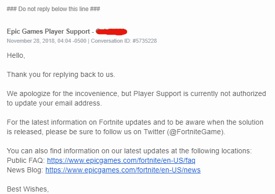 Epic Games Account Support == Fortnite-only now? - Feedback