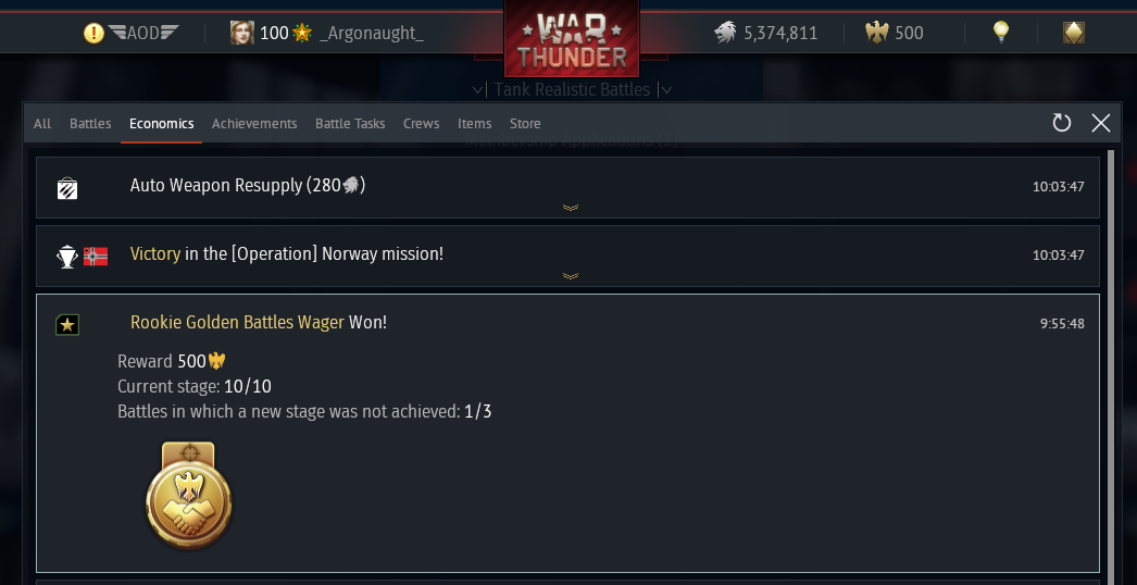 Known Fact Golden Battle Wager Make You Loose Warthunder