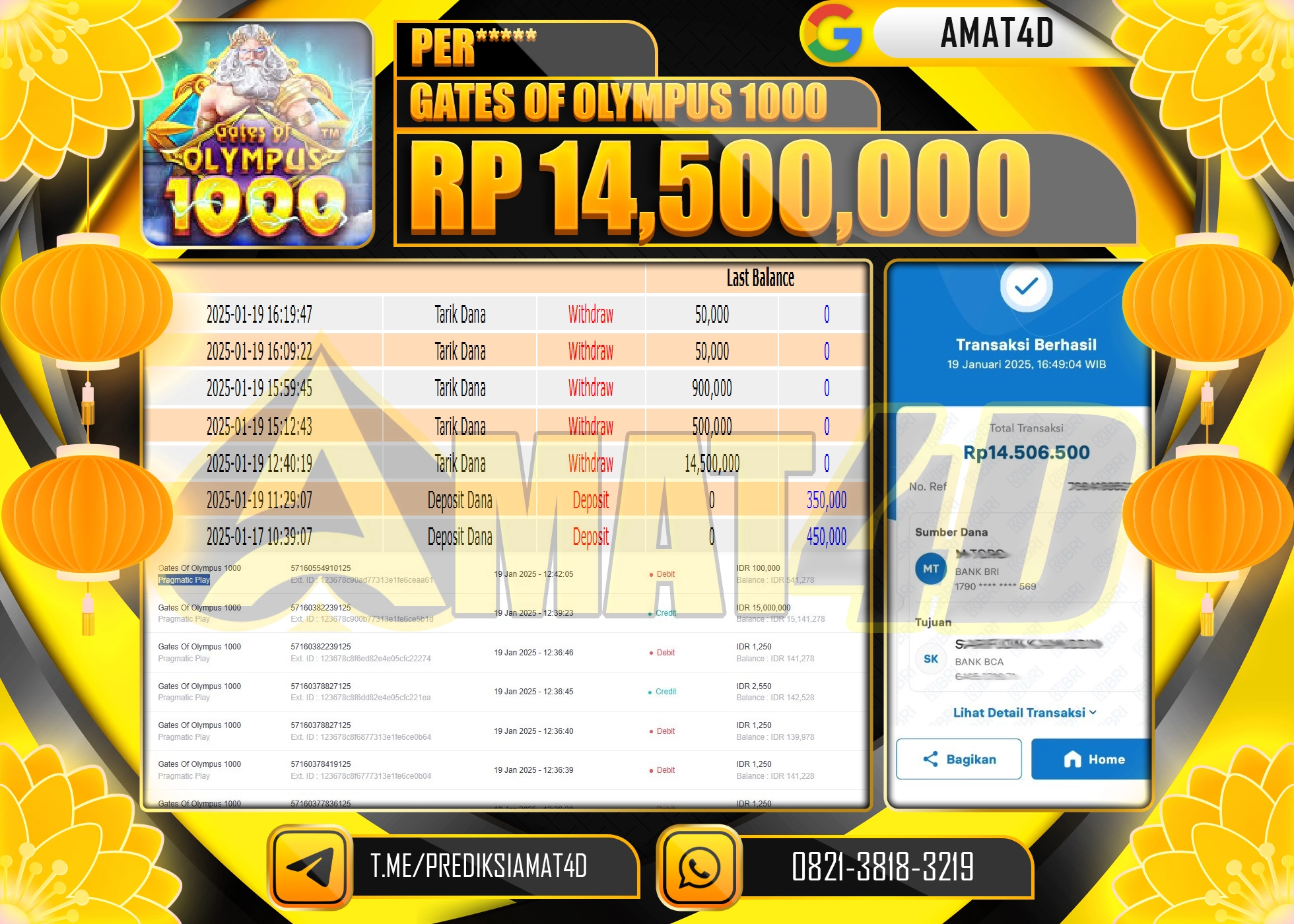 AMAT4D KEMENANGAN GATES OF OLYMPUS 1000 Rp.14.500.000 BERHASIL TERBAYAR LUNAS