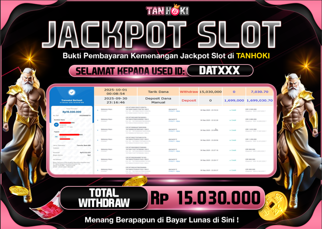 TANHOKI JACKPOT SLOT MAHJONG WAYS Rp.15.030.000,- LUNAS