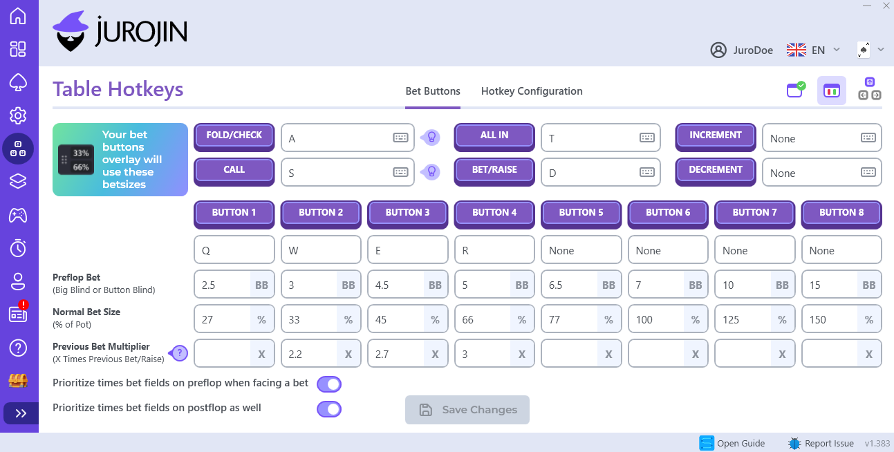 JurojinPoker Hptkeys Module for PartyPoker