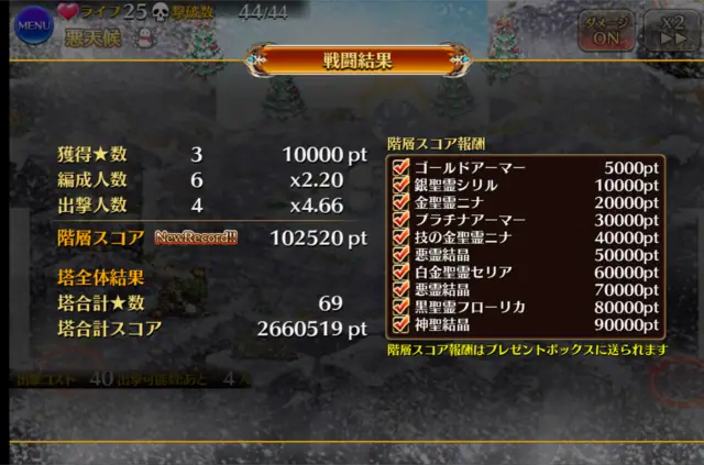 悪霊の塔にクリスマス階層追加！ユニット制限と亜神3姉妹が凶悪の参考画像 - わんにゃんランド - アイギス攻略まとめ