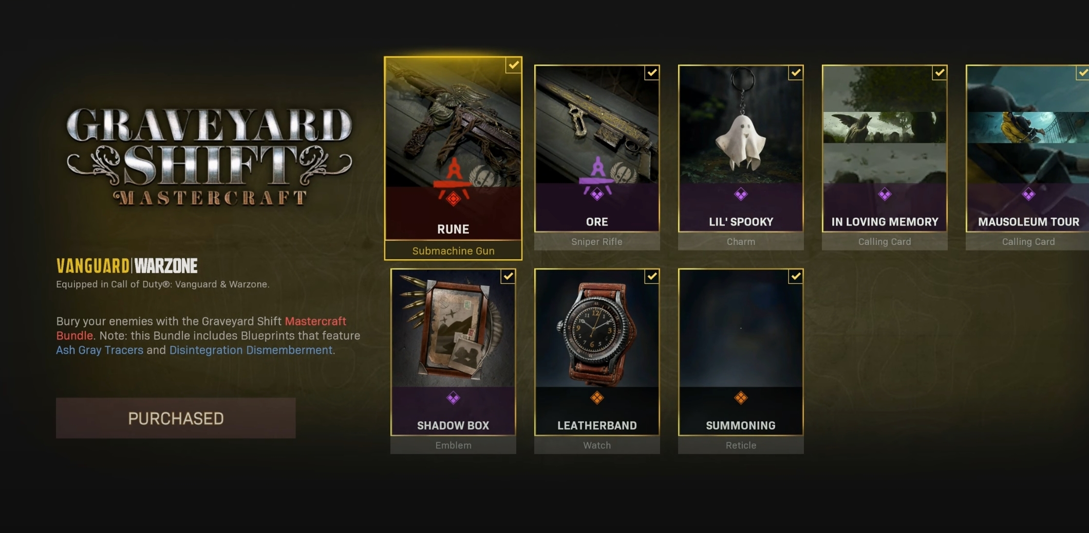 Graveyard Shift Mastercraft bundle in Vanguard