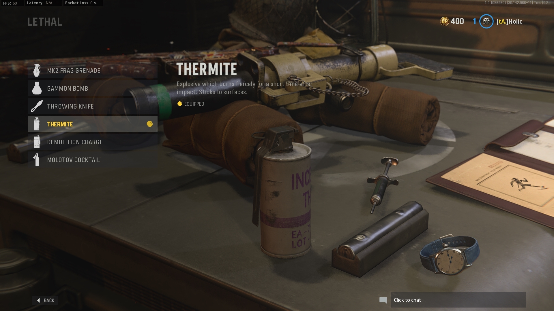 Thermite grenade in Call of Duty: Vanguard