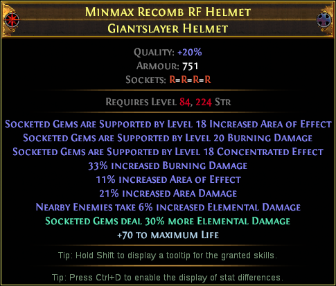 Example crafted Minmax Recomb RF Helmet