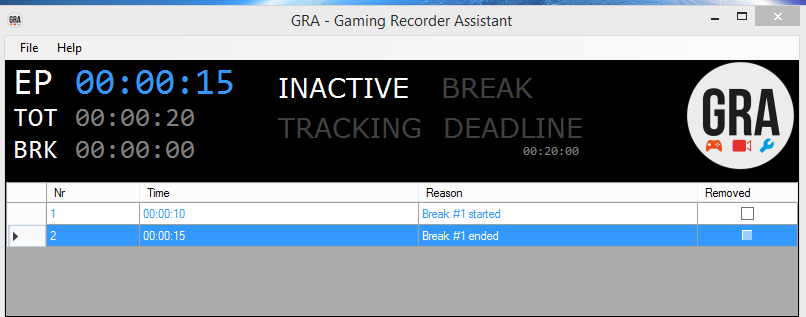 GRA Main Window Screenshot