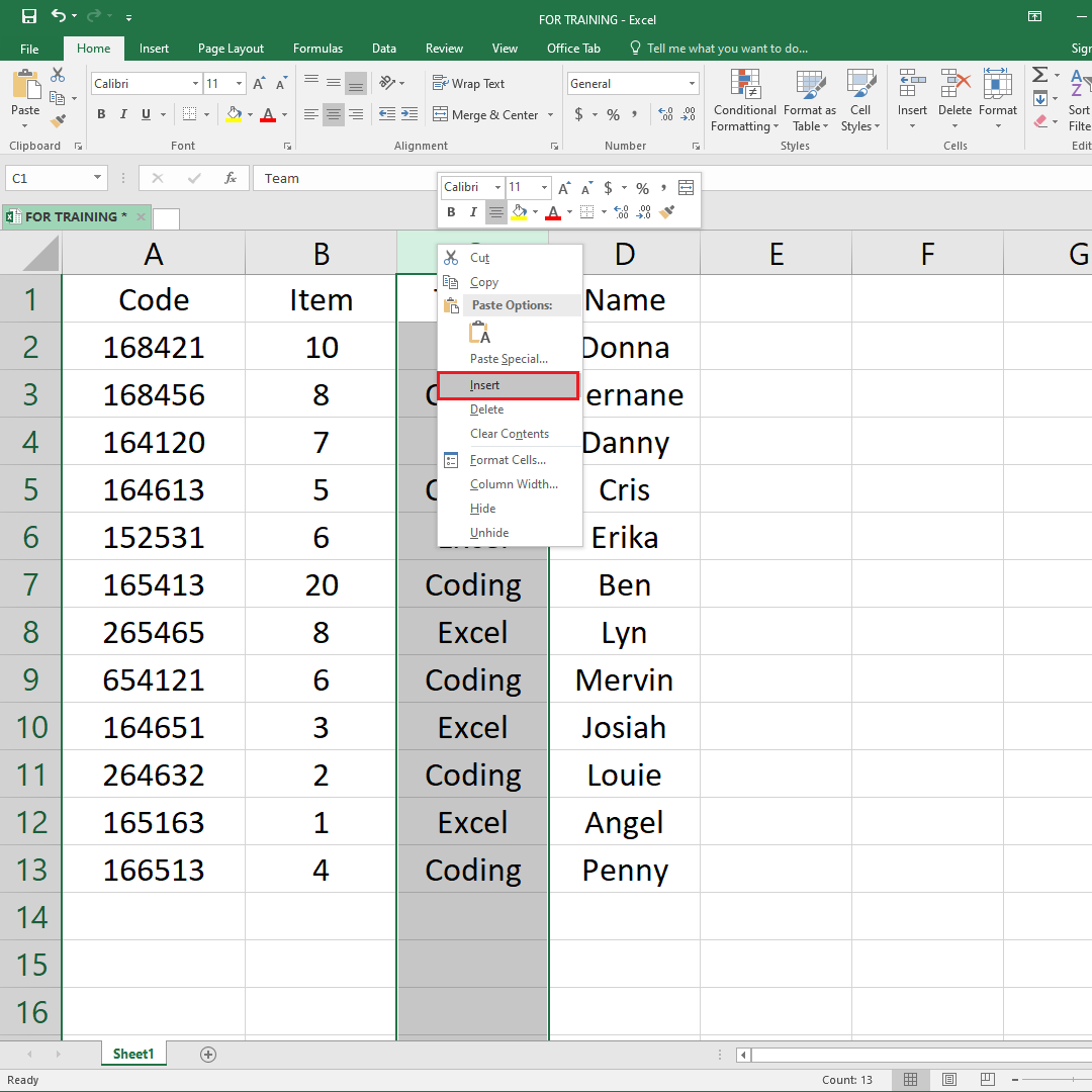 How To Move Entire Column In Excel