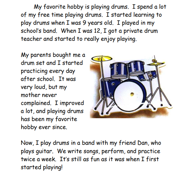 
hobbies paragraph examples