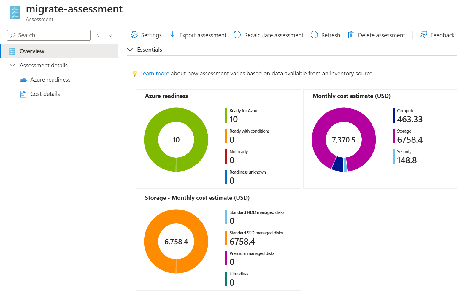 Azure Migrate Assessment