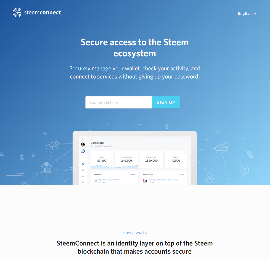 Steemconnect Landing Page