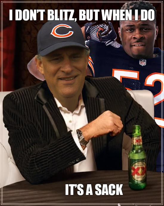 [ESPN] Bears 2nd lowest in NFL in blitz percentage. r/CHIBears