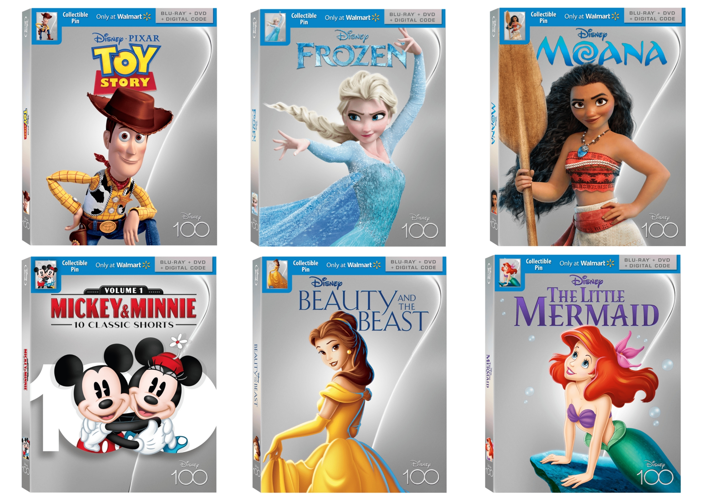 Beauty and The Beast - Disney100 Edition Walmart Exclusive (Blu-ray + DVD +  Digital Code)
