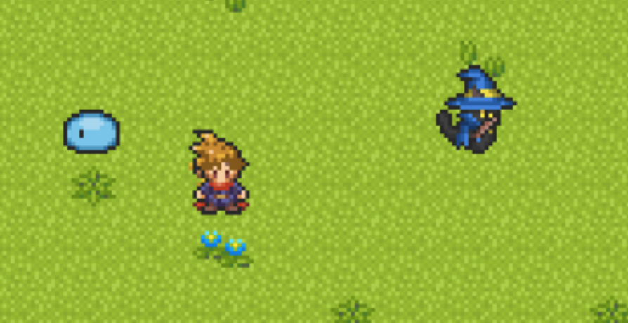 ゲームに追加されたスライムとまじょねこ