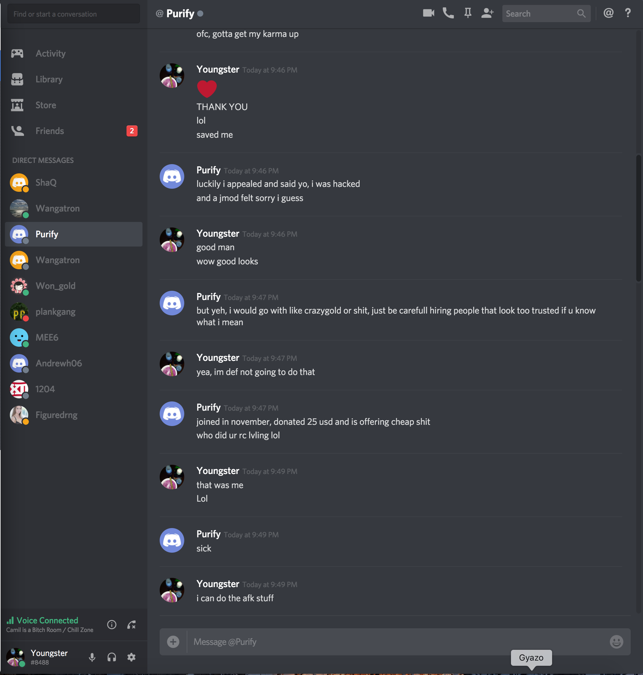 UPAY4DINNER TRYING TO SCAM SYTHE USERS IN MY DISCORD. | Sell & Trade ...