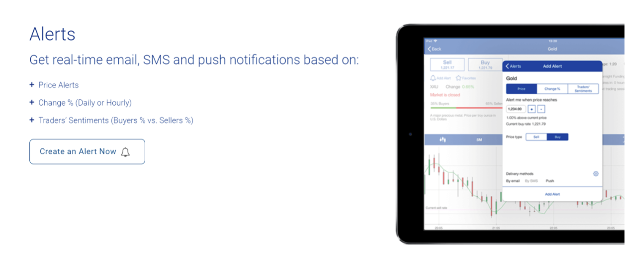 Get push notifications about latest market updates with Plus500.