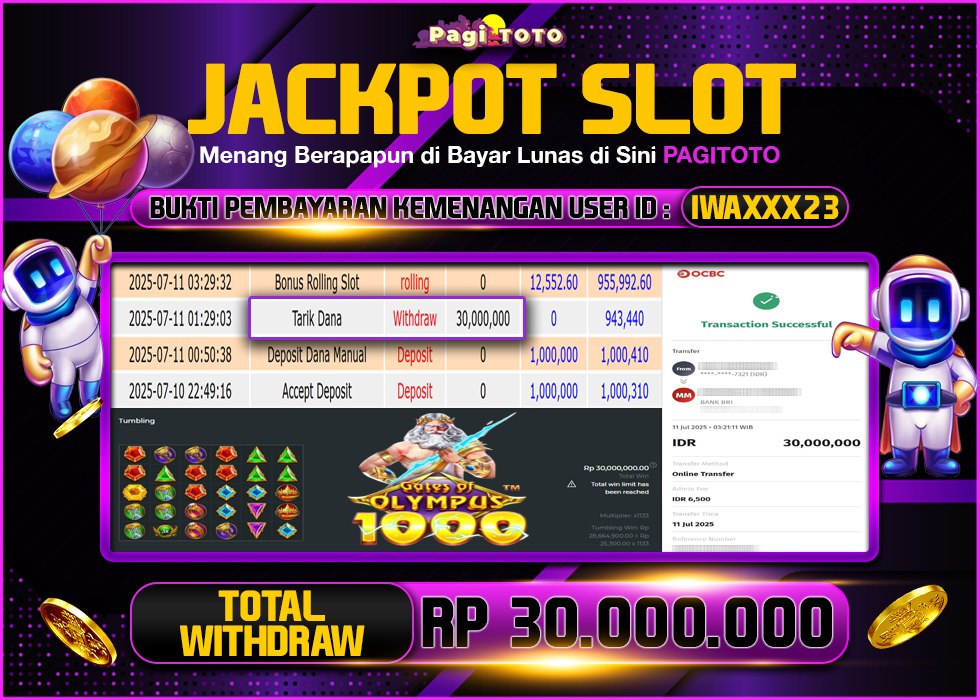 HAPPY JACKPOT MEMBER PAGITOTO SLOT GATES OF OLYMPUS 1000 Rp 30.000.000-, - LUNAS
