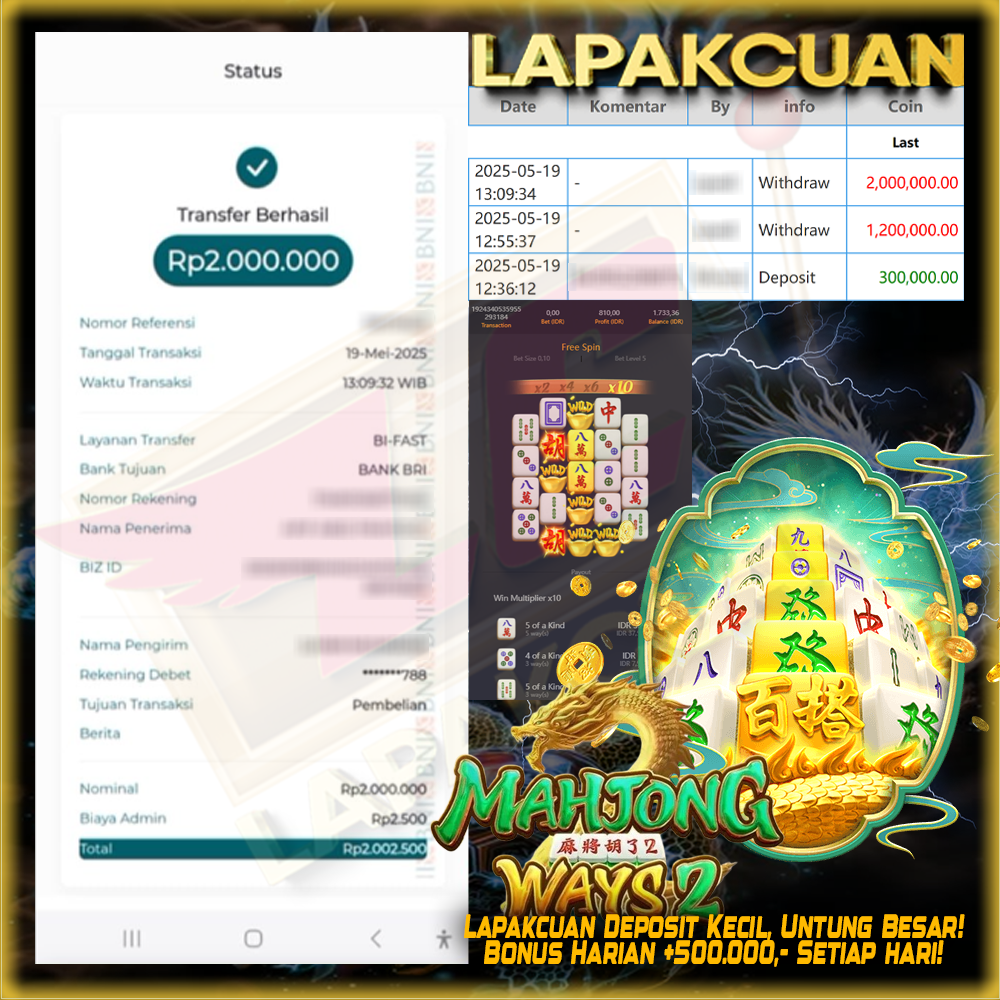 Bukti kemenangan member lapakcuan