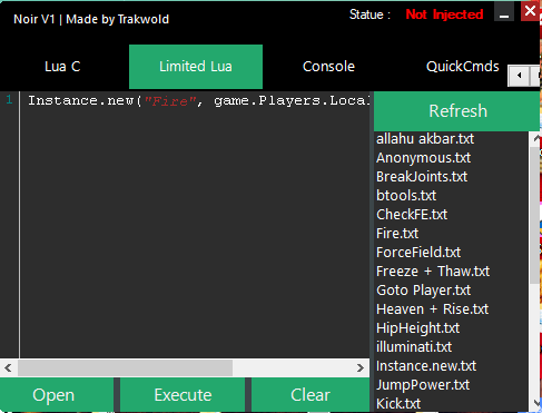 Giant Update Noir V1 5 3 2 Roblox Exploit Wearedevs Forum - custom kick roblox script injector