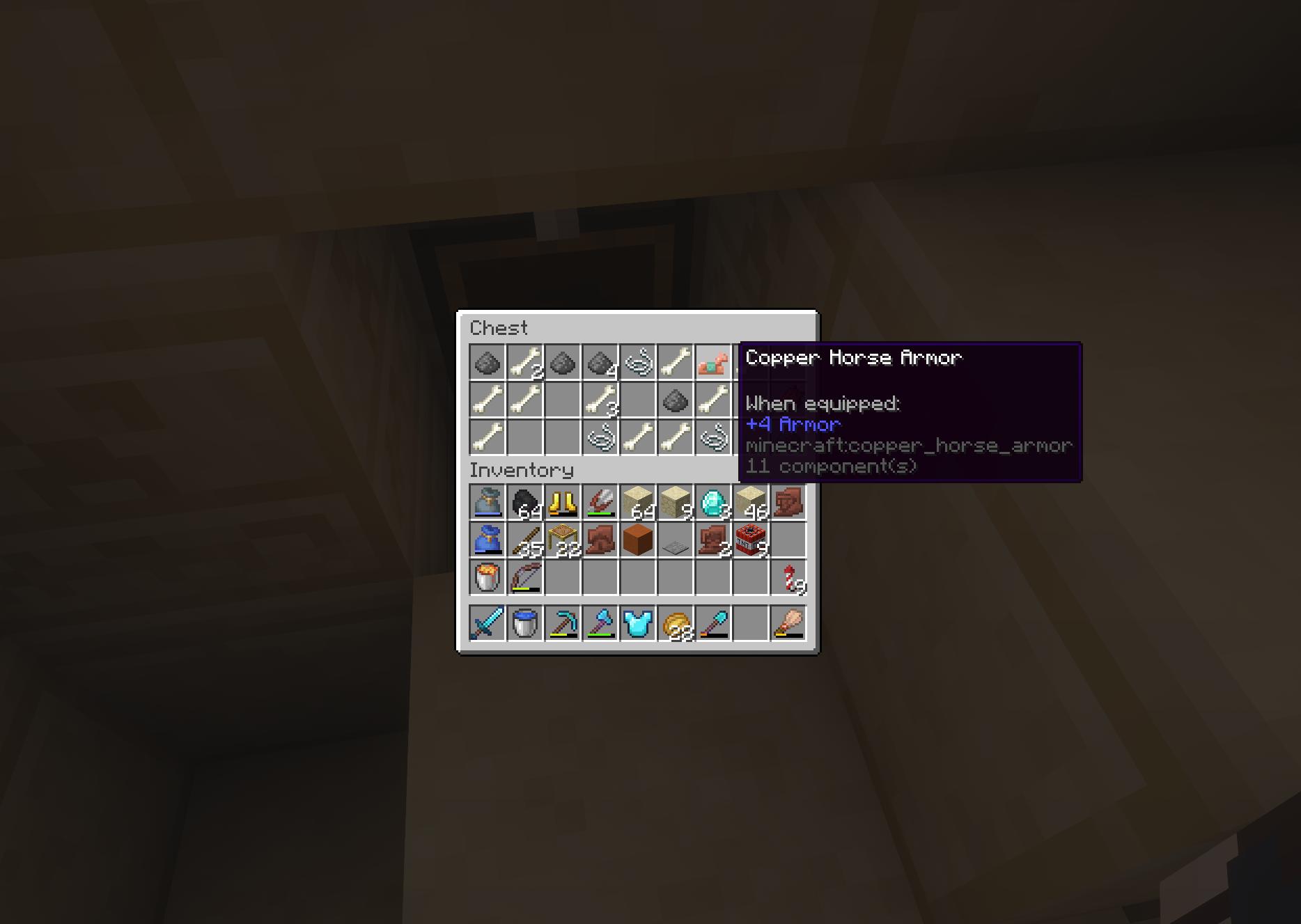 Chest loot showing Copper Horse Armor