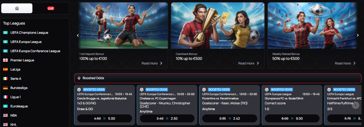 sports betting at Casinova