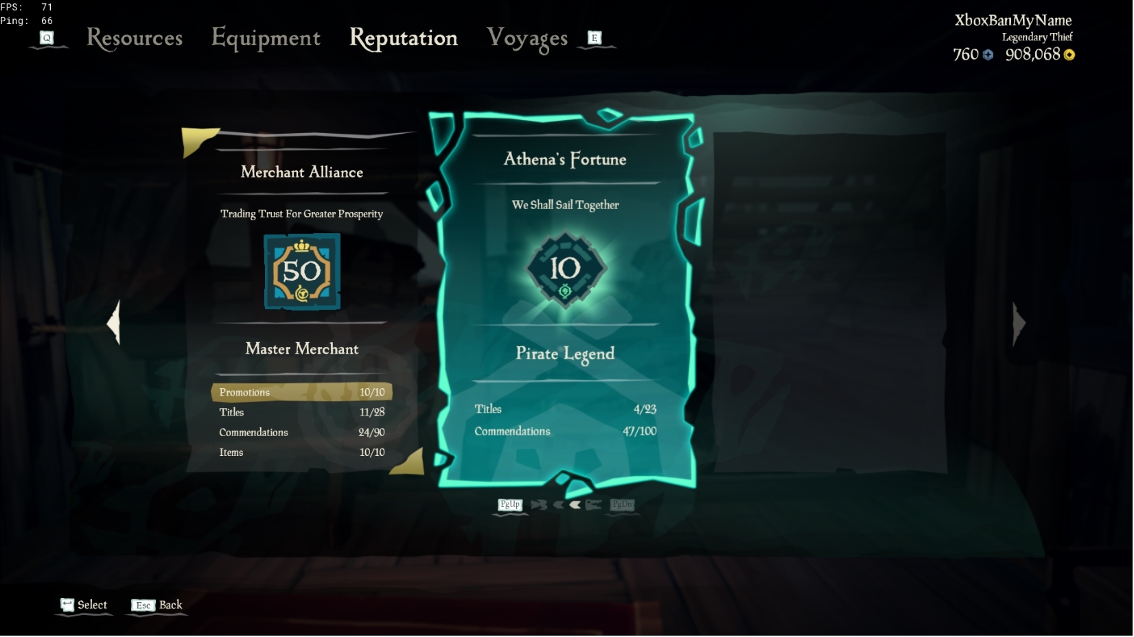 SOLD Year 1 Pirate Legend Athena 10 Account W/ Gilded Athena Voyage