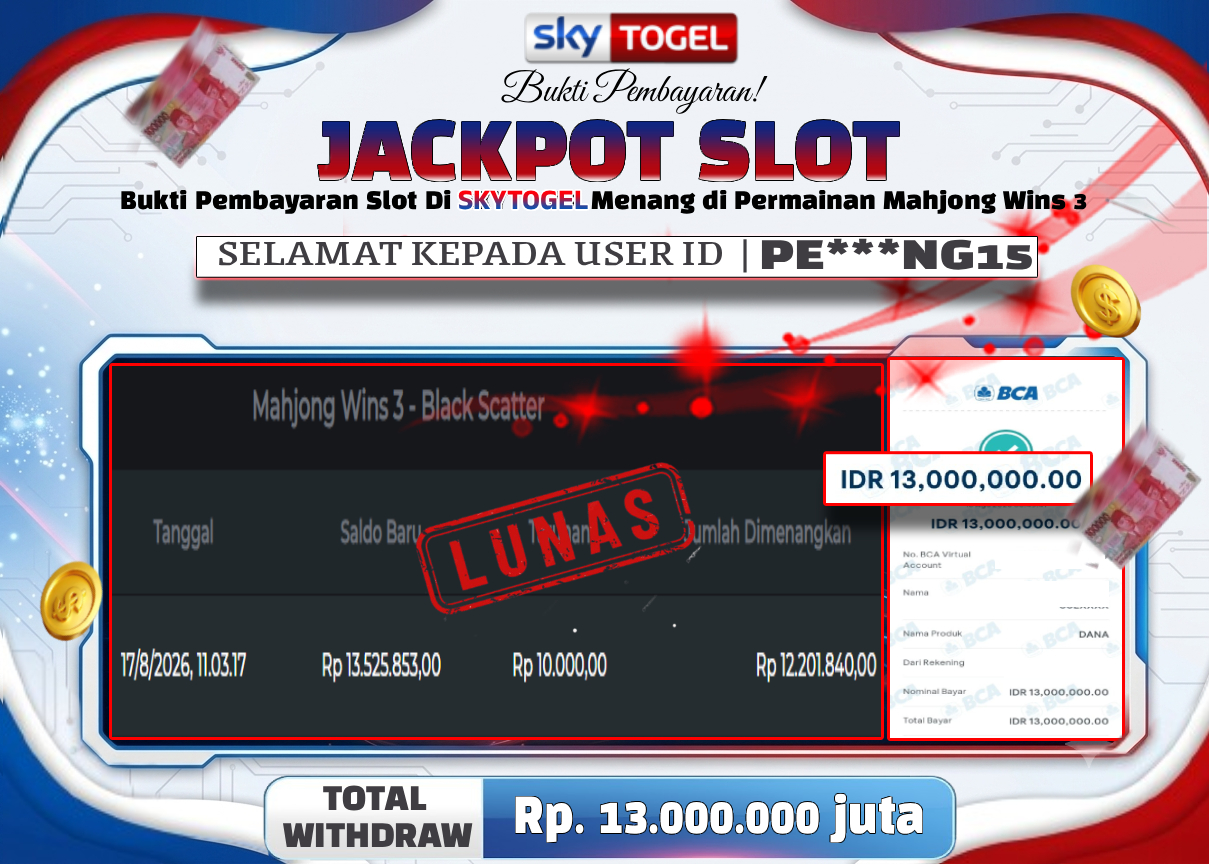 🏆 BUKTI KEMENANGAN  Mahjong Wins 3 - Black Scatter   MEMBER SKYTOGEL🏆