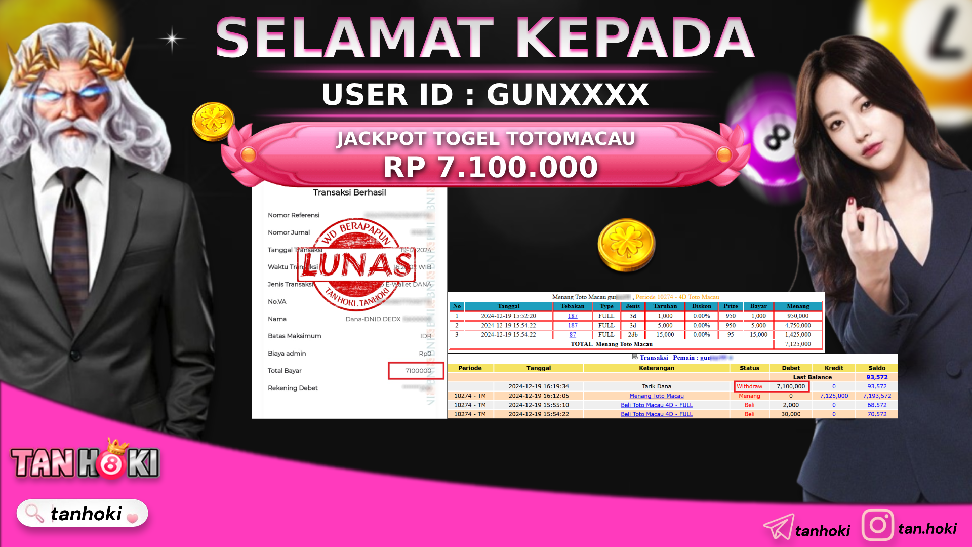 TANHOKI JACKPOT TOGEL TOTOMACAU Rp.7.100.000,- LUNAS