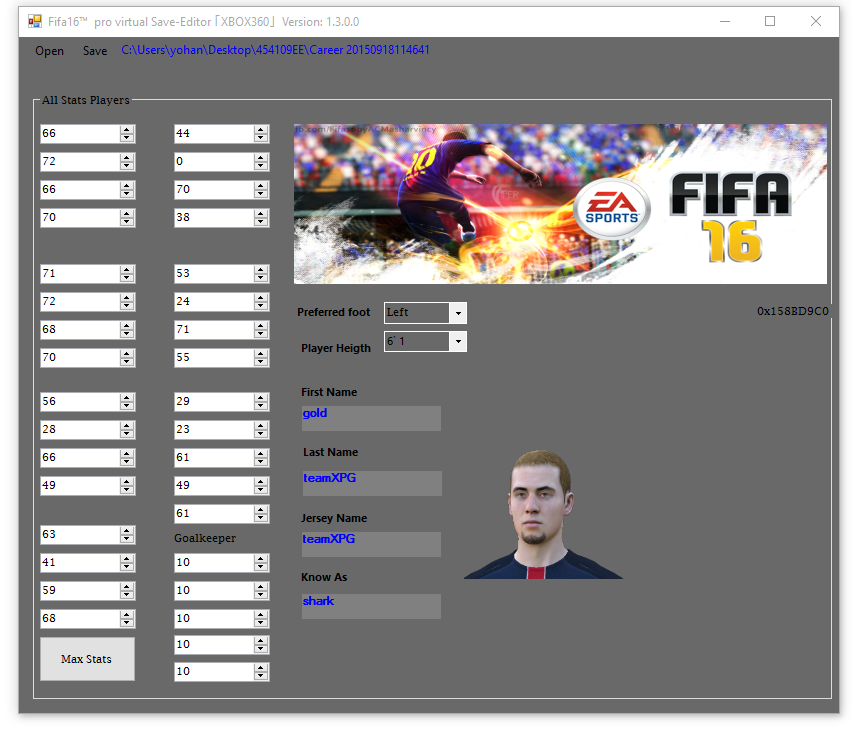 Fifa редактор. Специальный редактор карт для Xbox 360. Saved Pro. FIFA Player Marker. FIFA Player stats.