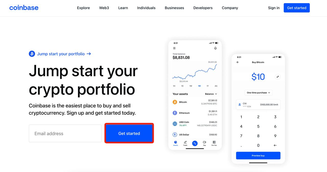 Get started on coinbase exchange