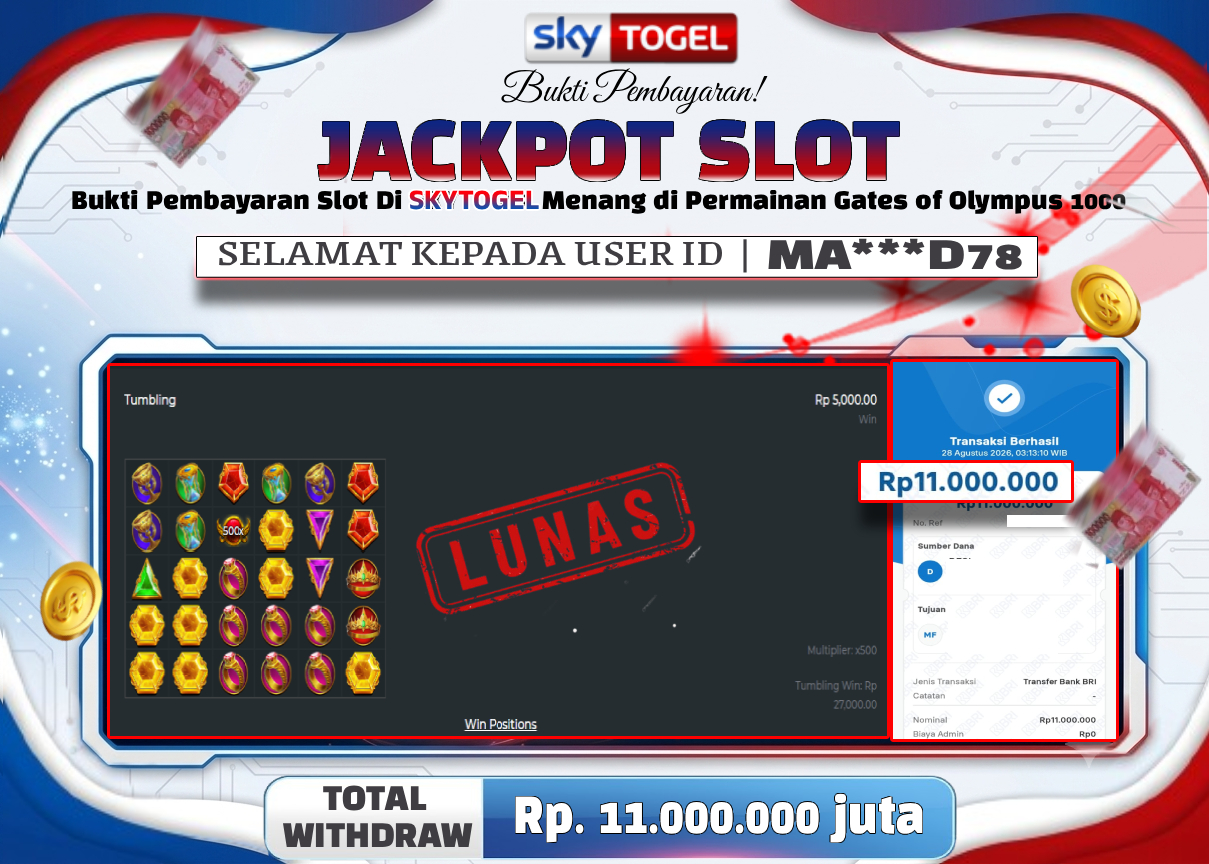 🏆 BUKTI   KEMENANGAN   Gates of Olympus 1000  MEMBER   SKYTOGEL🏆
